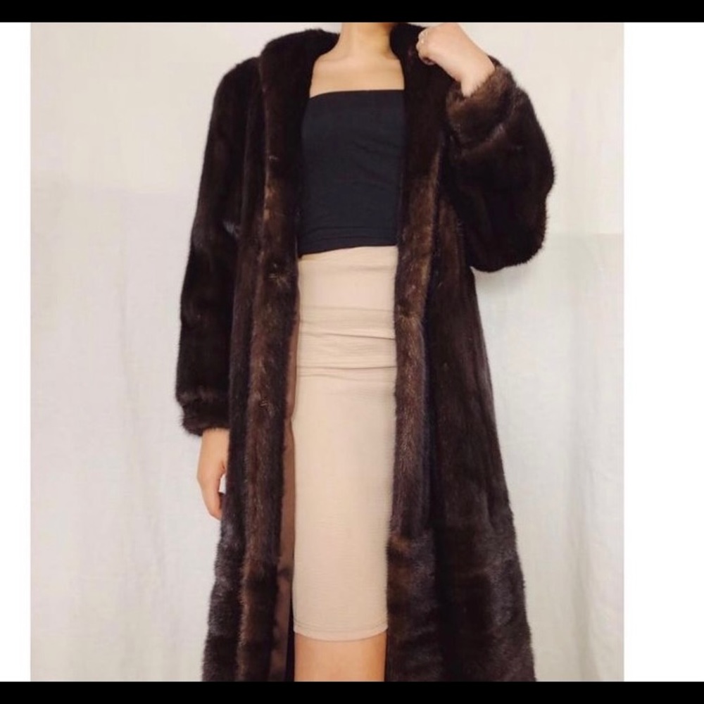 Mahogany Mink Fur Coat Full Length